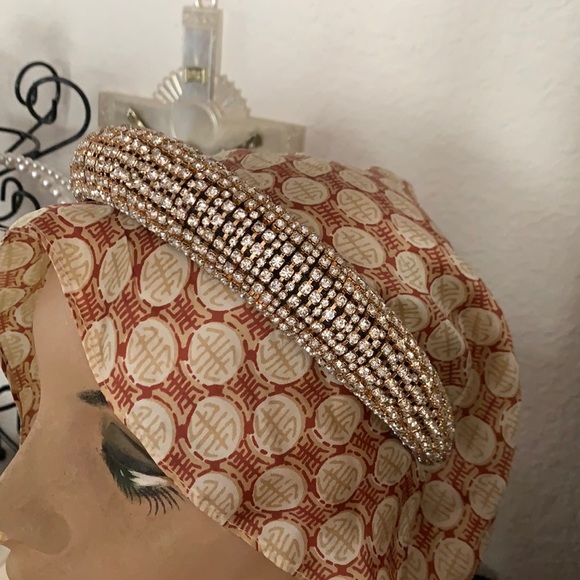 Rhinestone head band soft inside gold also - Picture 1 of 5